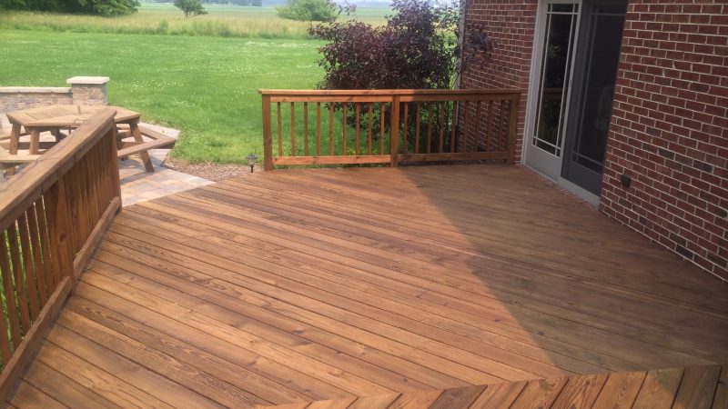 Deck Staining: After