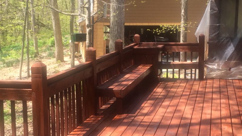 Deck Staining: During